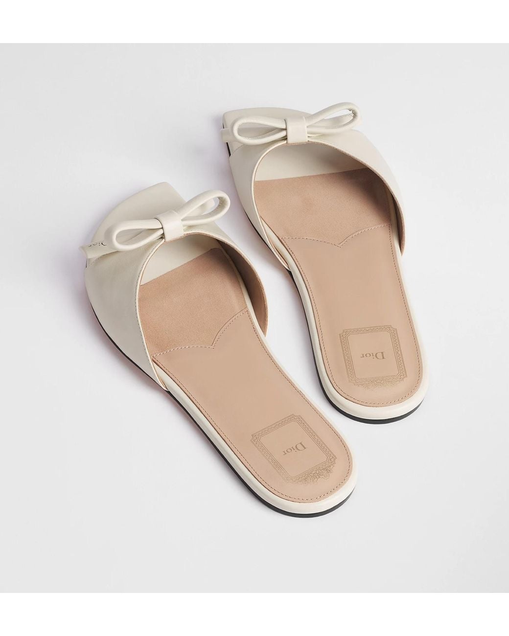 Dior White Bow Slide