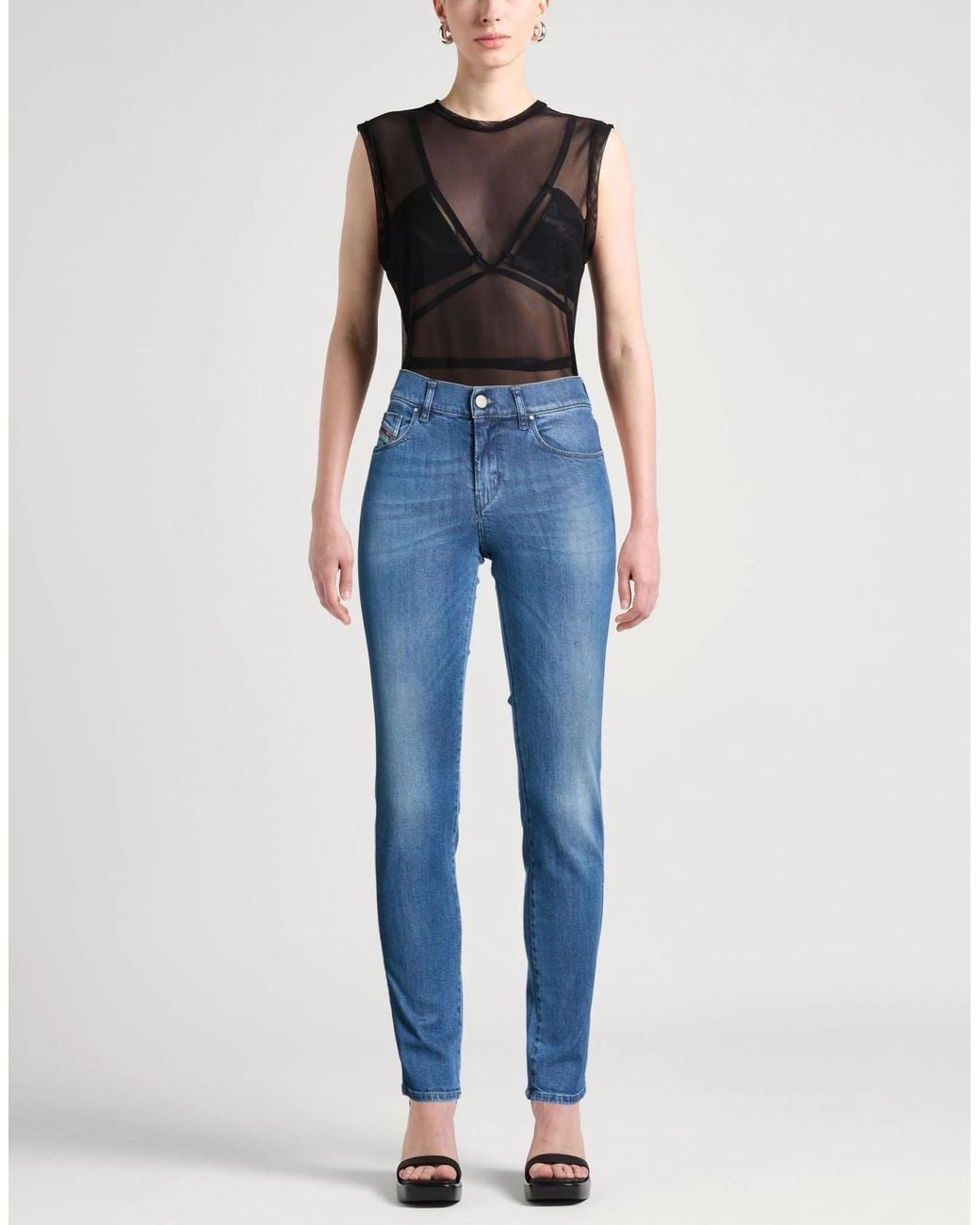 DIESEL Blue Mid-Rise Skinny Jeans