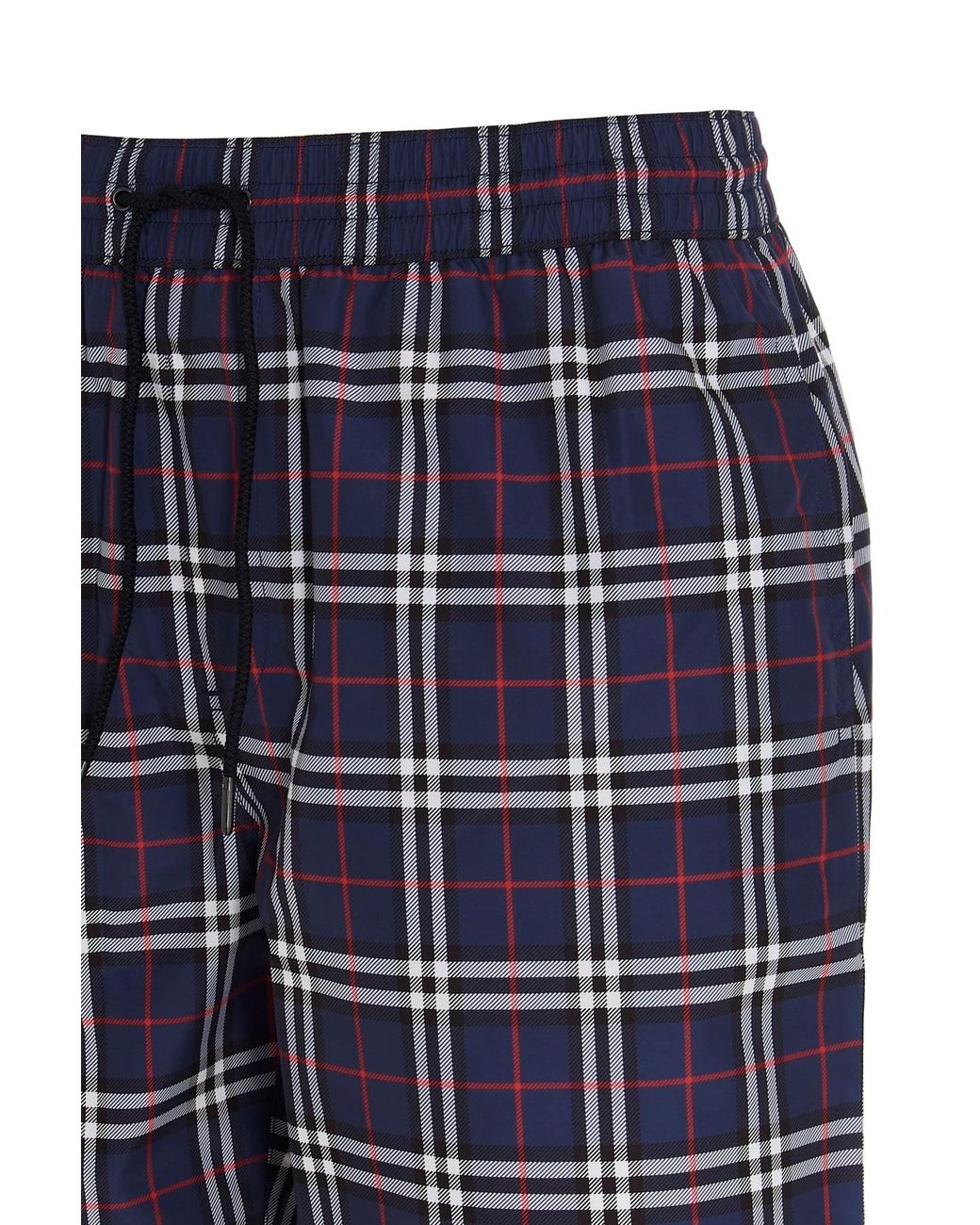 Burberry Blue Check Drawcord Swim Shorts for men