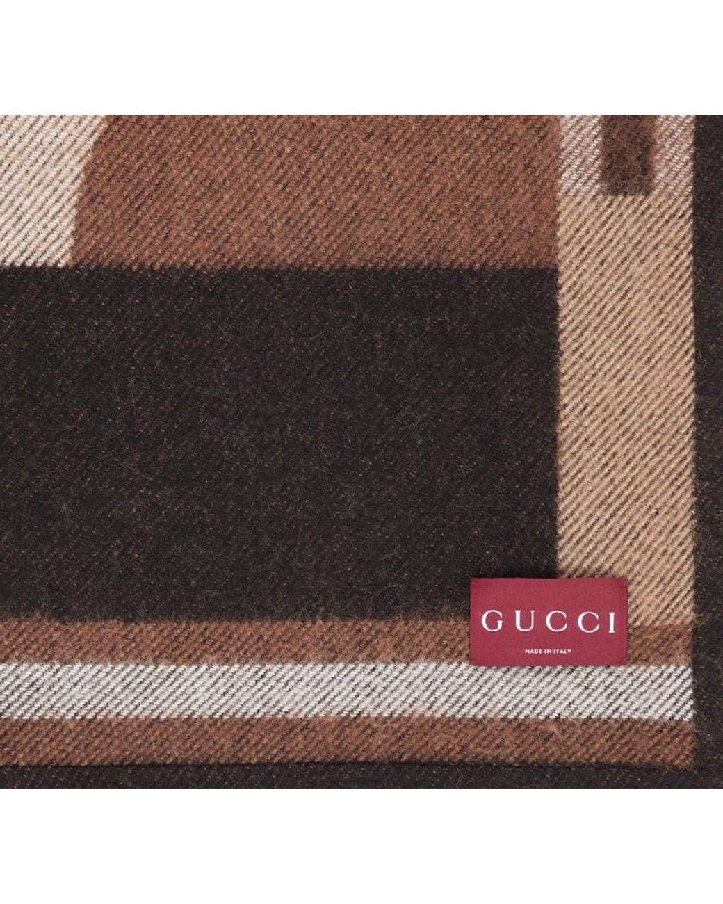 Gucci Brown Wool And Cashmere Jacquard Blanket for men