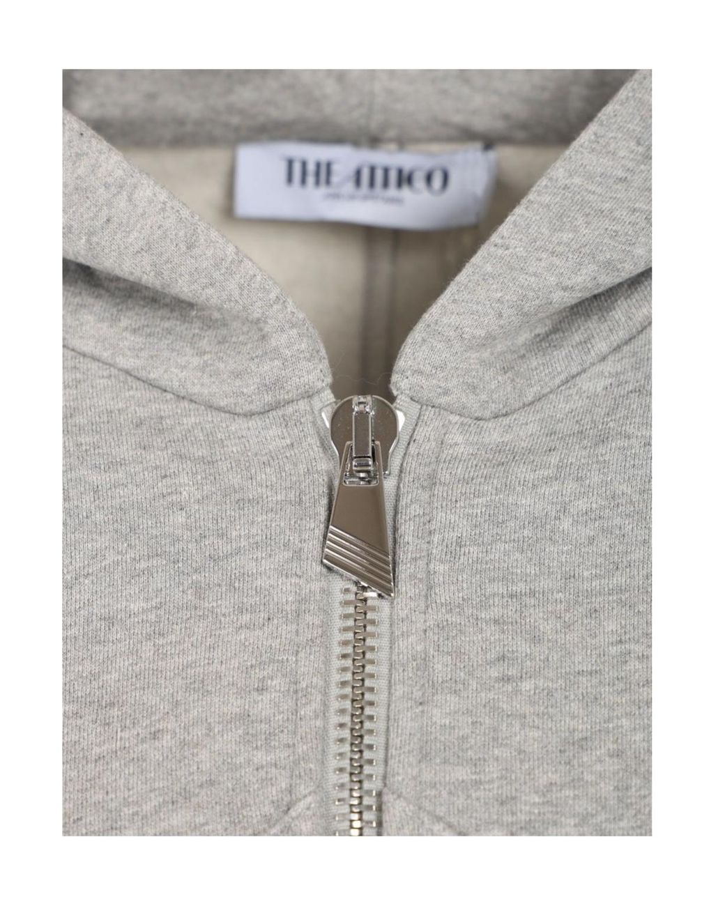 The Attico Gray The Cropped Zip-Up Hoodie
