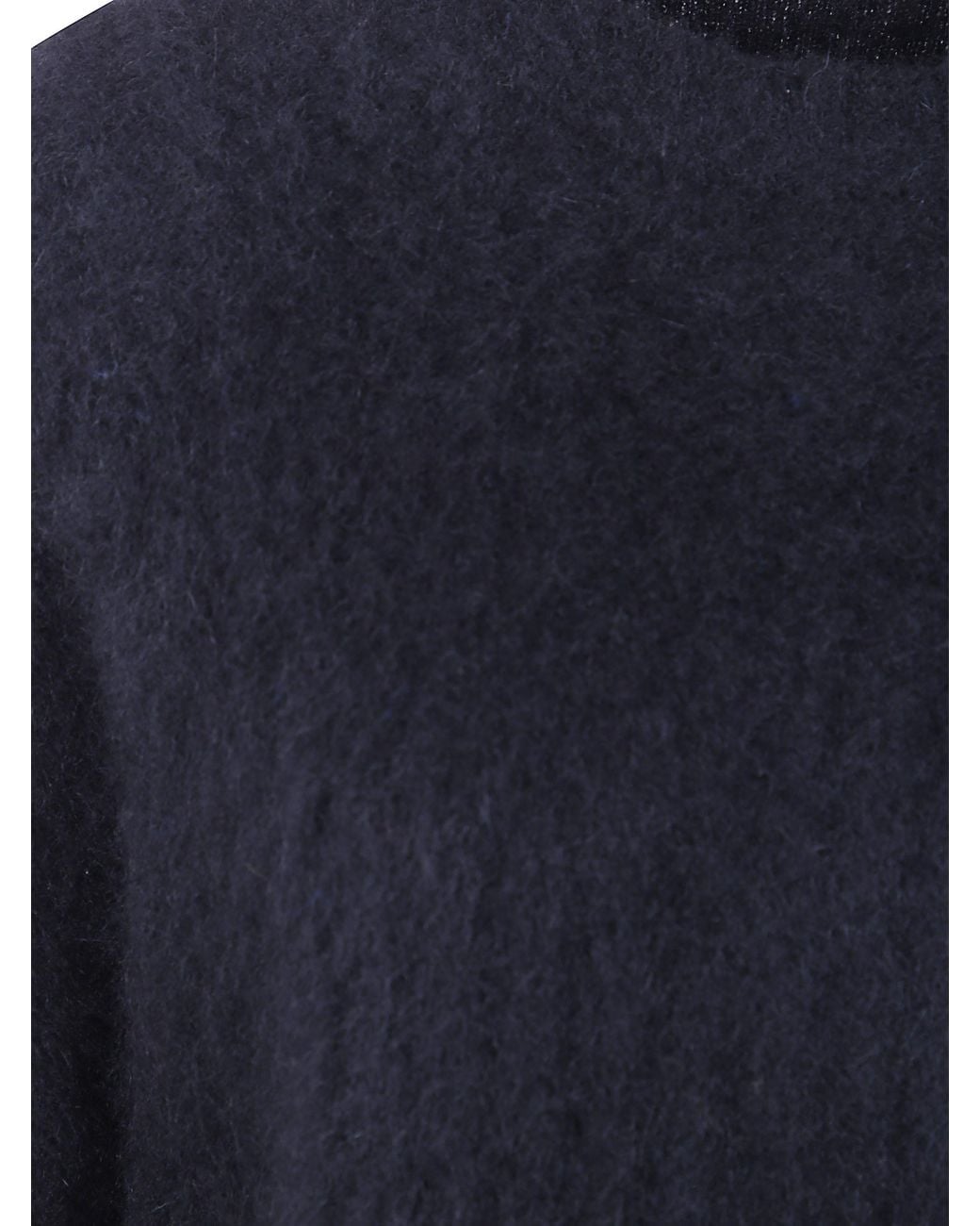 Uma Wang Blue Ribbed Frayed-Hem Top