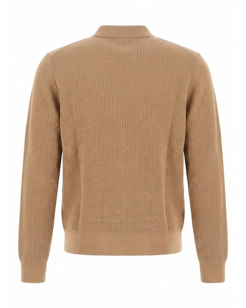 Boss Brown Logo-Patch Cardigan for men