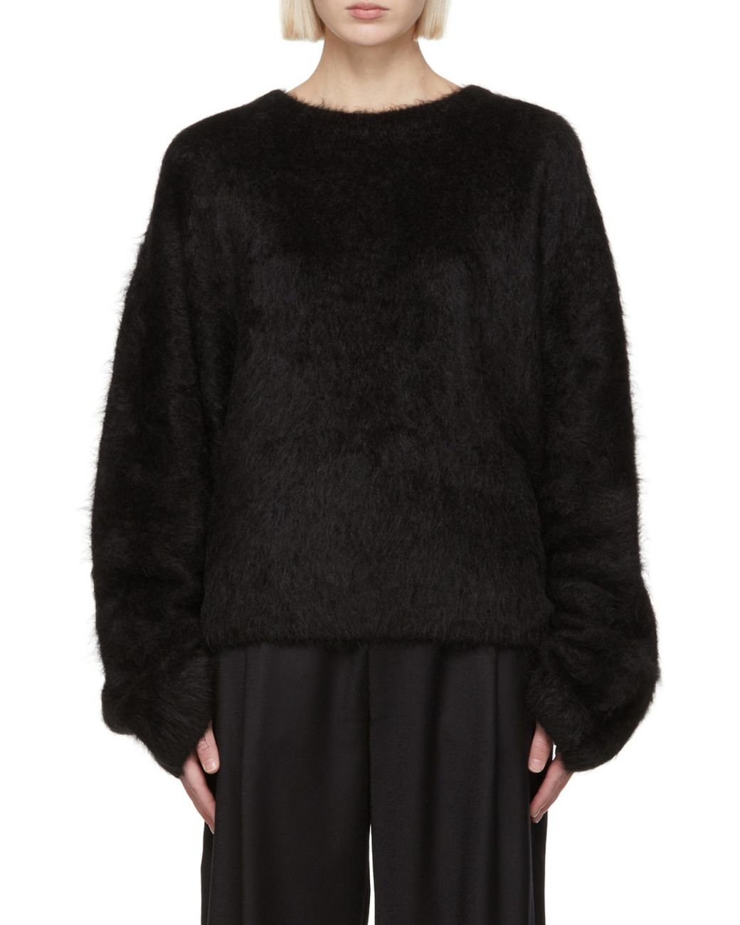 Totême Black Totême Long Sleeved Crewneck Jumper
