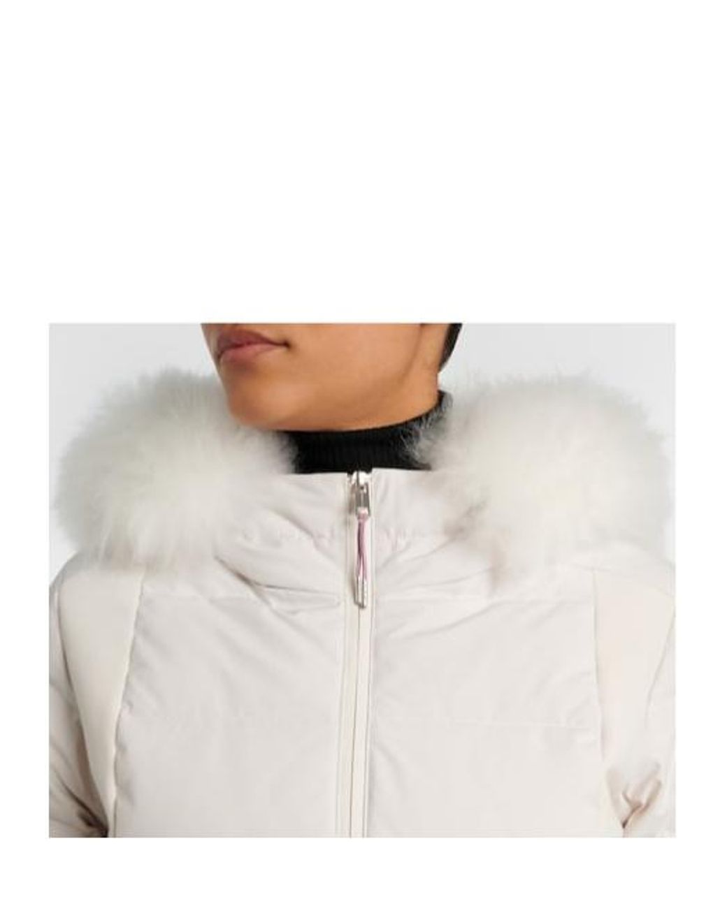 Yves Salomon White Solid Color Down Jacket