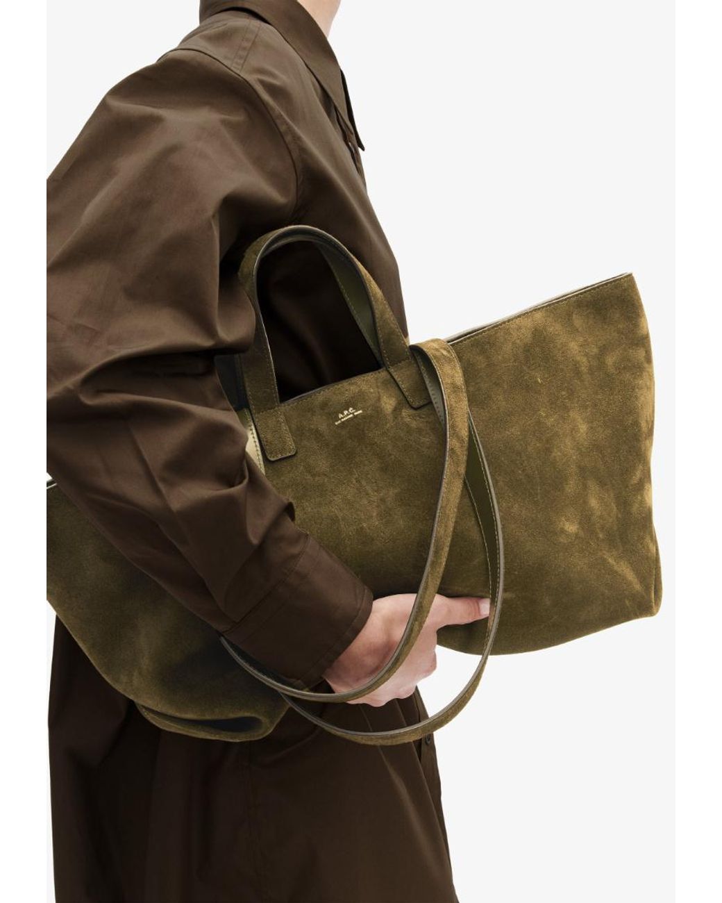 A.P.C. Green Le Drummer Tote Bag