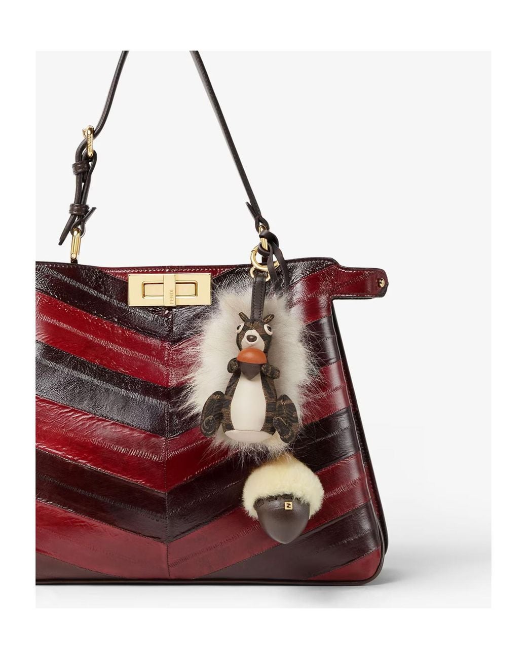 Fendi Natural Ff Jacquard Fabric Charm