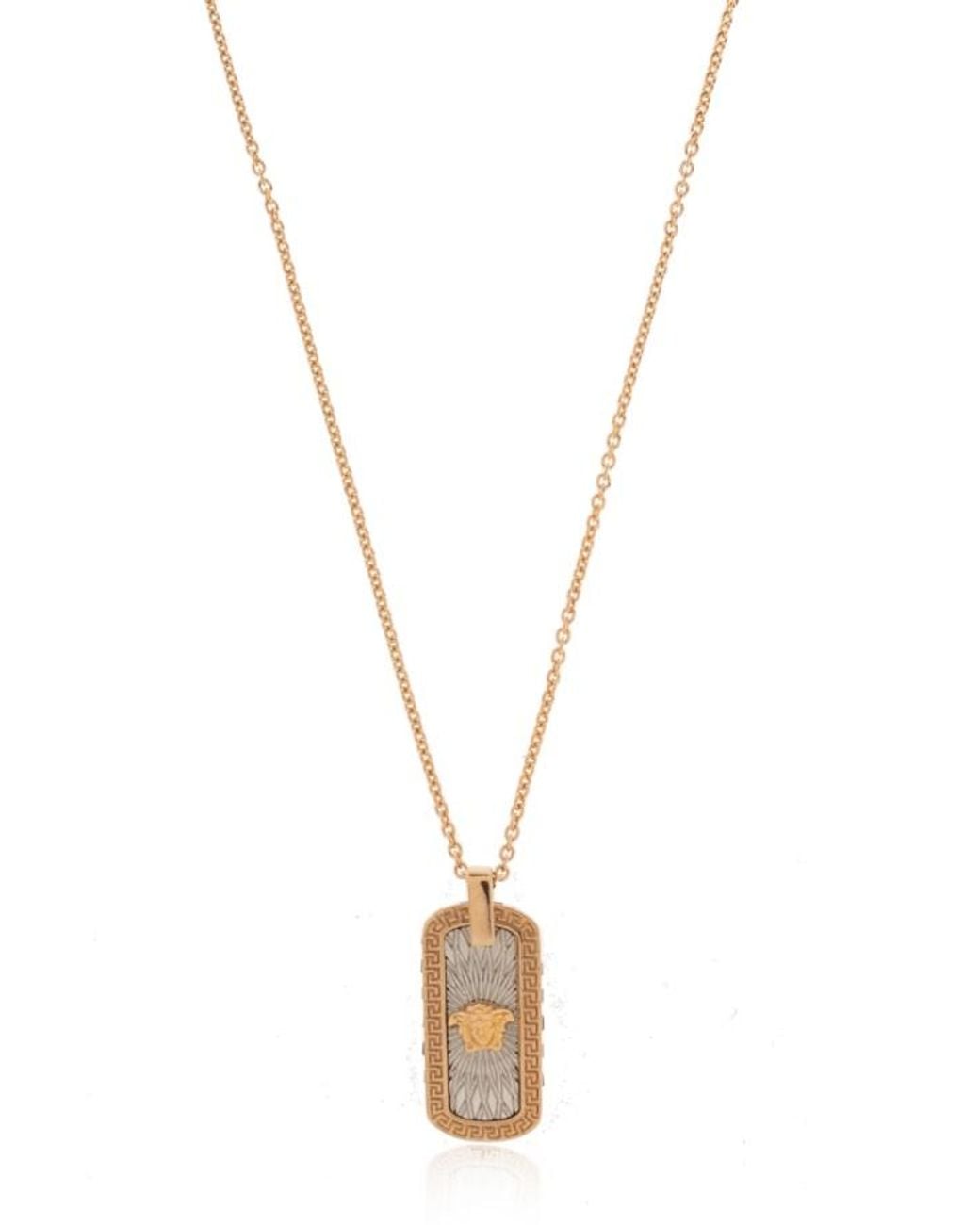 Versace Metallic Medusa-Head Pendant Necklace for men