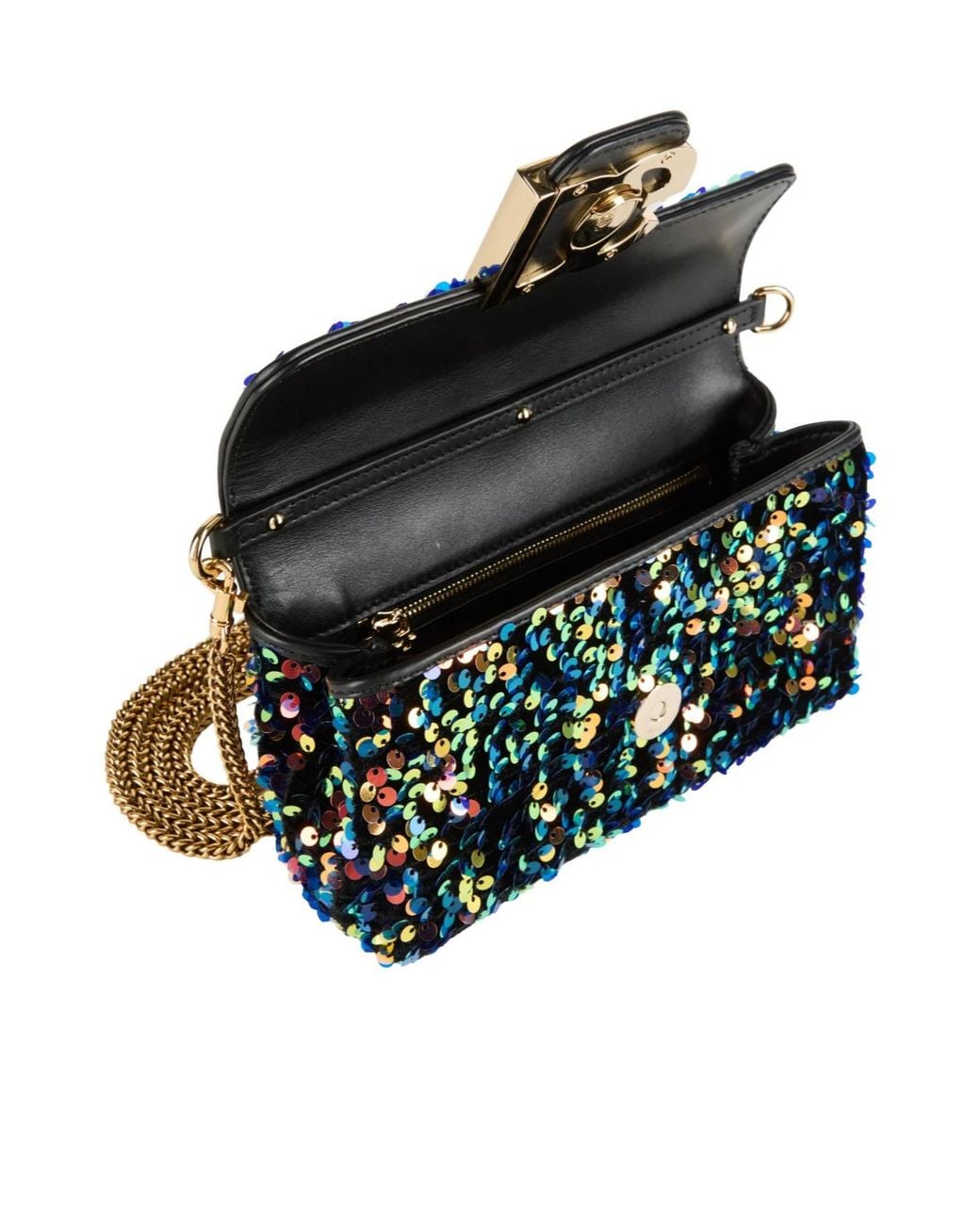 Dolce & Gabbana Black Mini Iridescent Clutch Bag