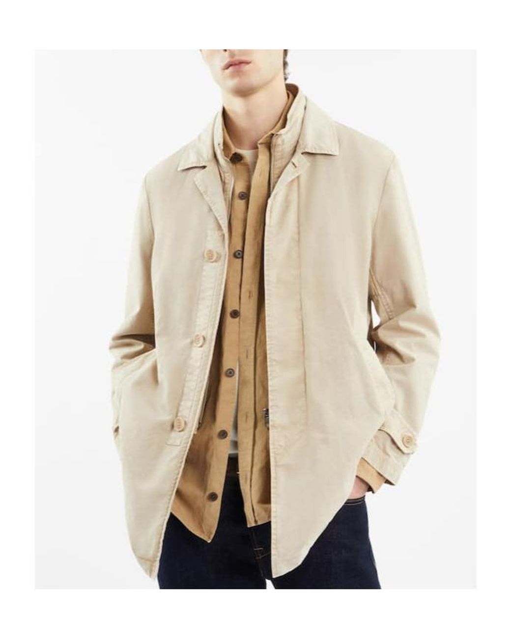 Fay Natural Morning Layered Cotton Coat for men