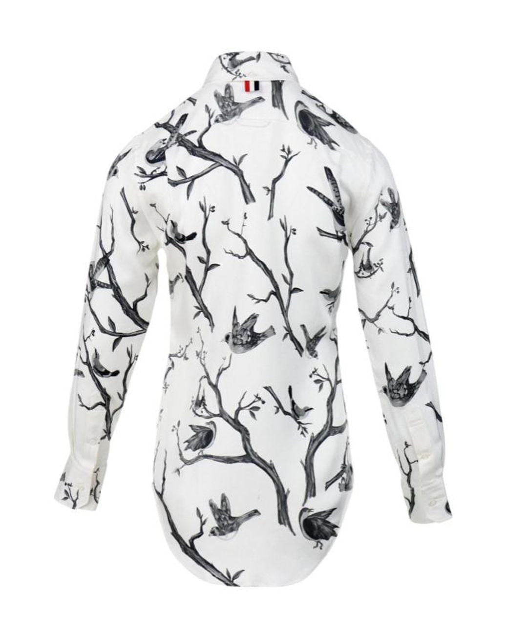 Thom Browne White Long Sleeve Bird Toile Printed Shirt