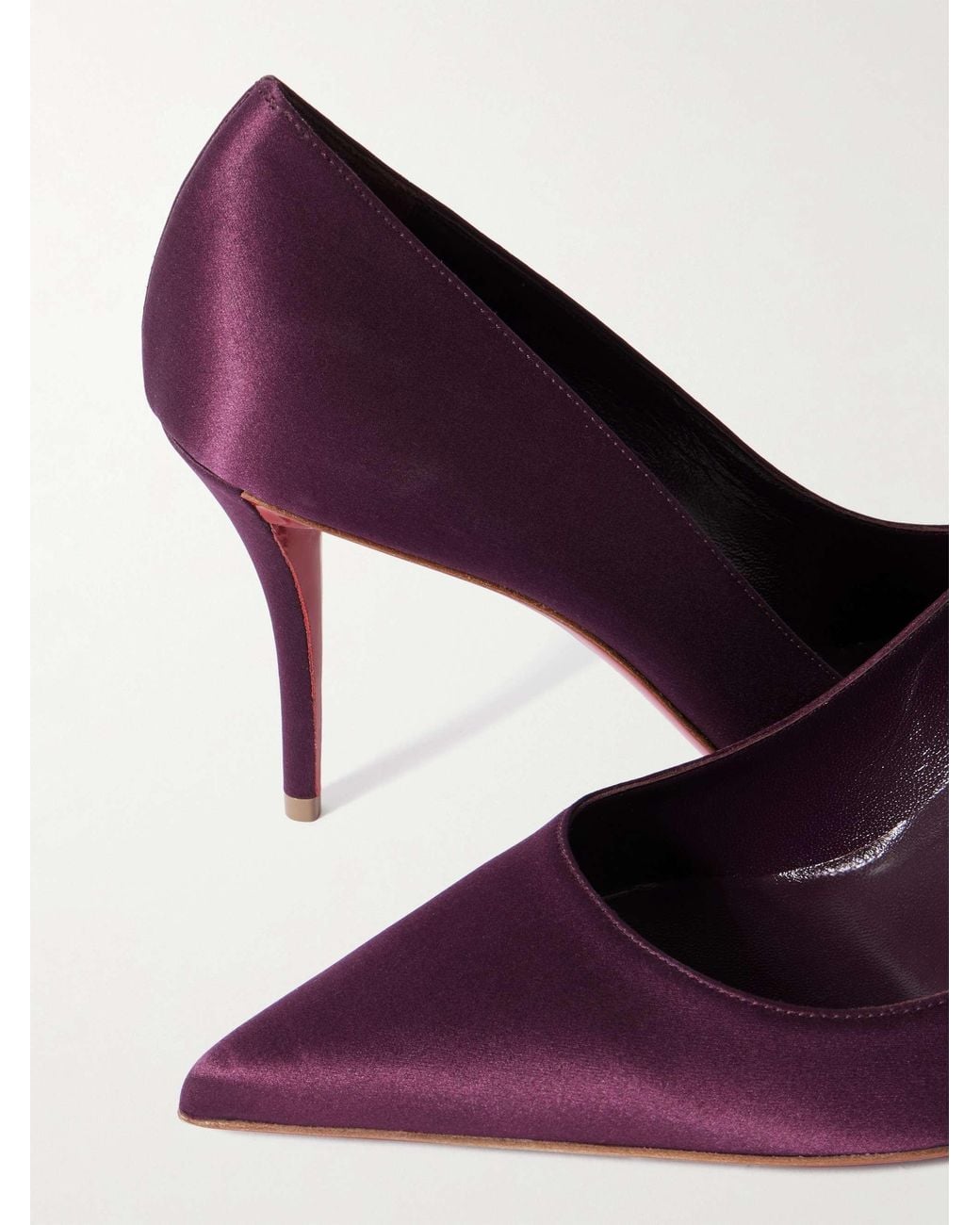 Christian Louboutin Purple Apostropha 80 Satin Pumps