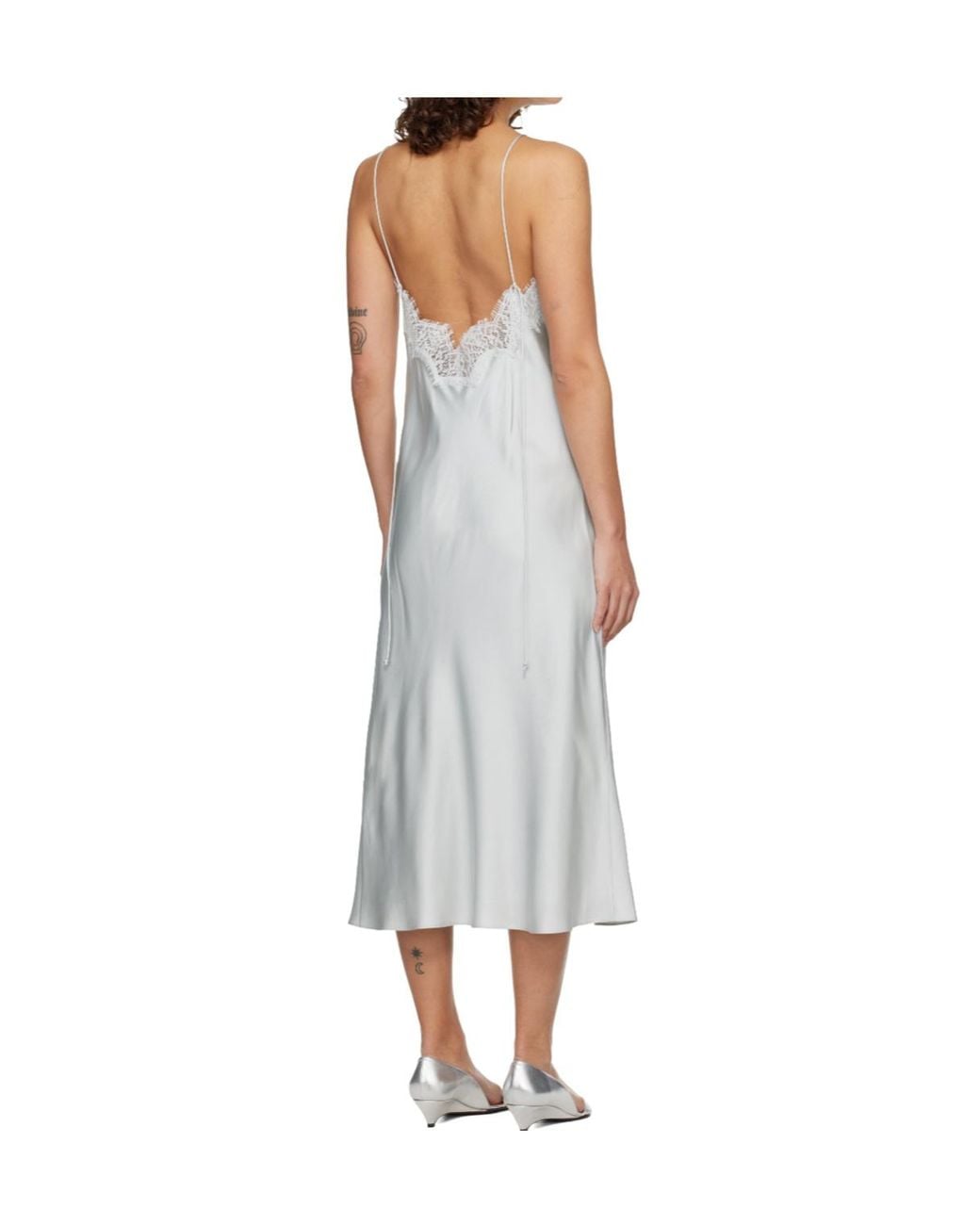 Rohe Gray Lace Slip Dress