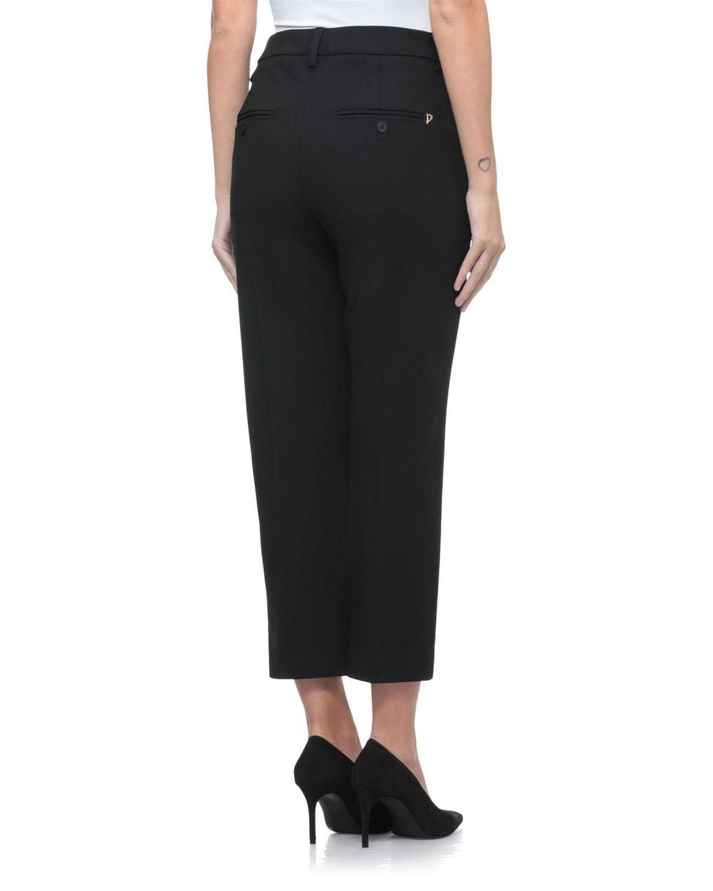 Dondup Black Tailored Cropped Pants