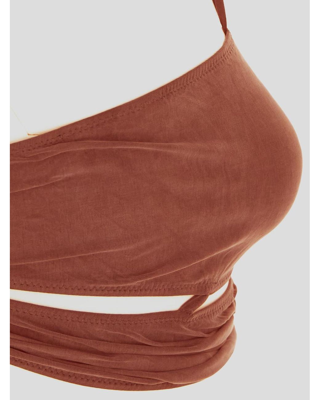 Jacquemus Brown One-Shoulder Tank Top
