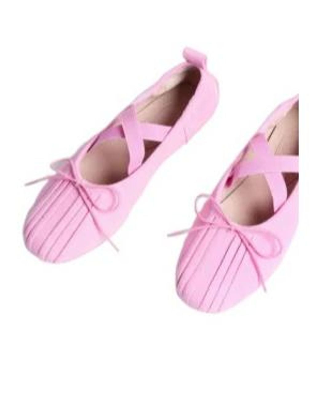 Simone Rocha Pink Pleated Bow-Detail Ballet Flat