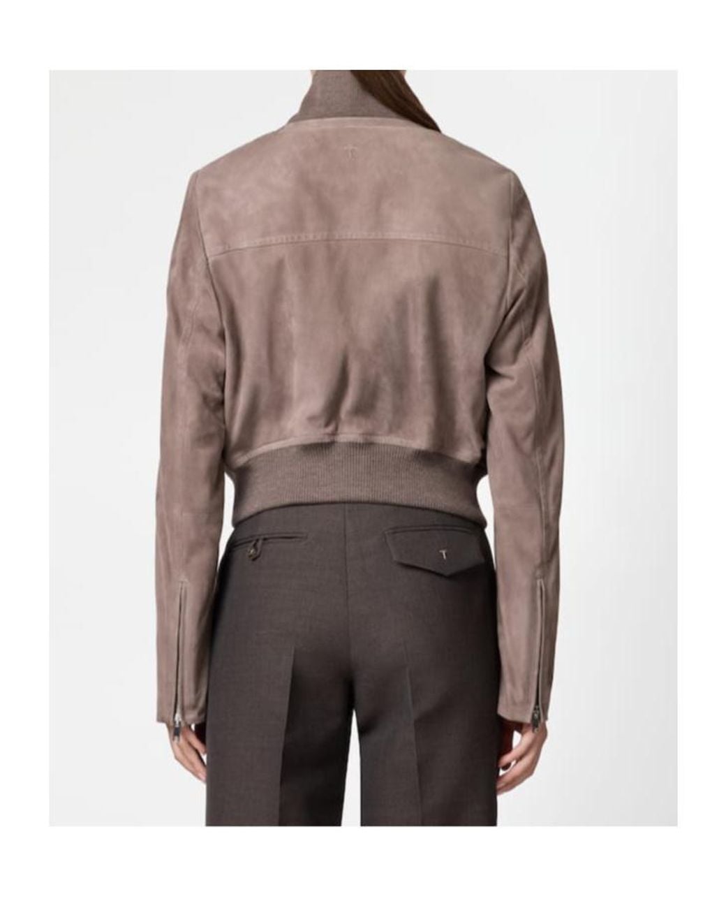 Tod's Brown Pashmy Suede Leather Bomber Jacket