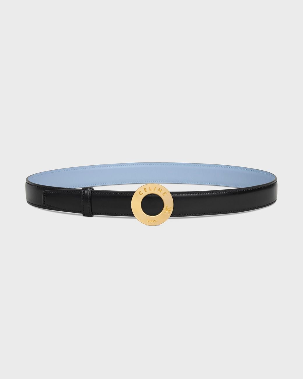 Céline White 25Mm Double-Sided Leather Belt With Disc Buckle