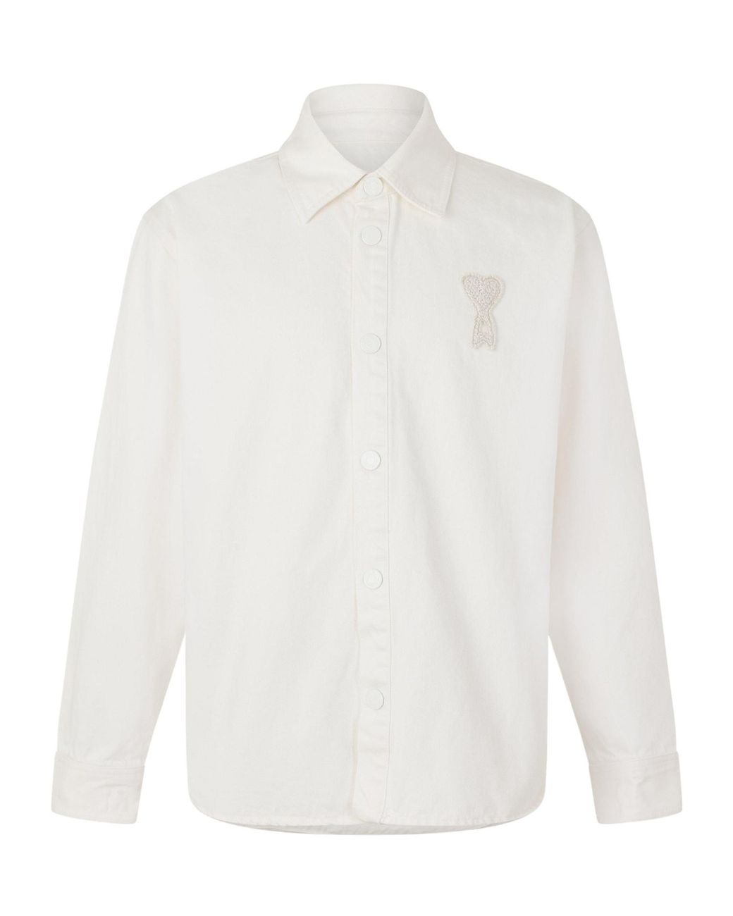 AMI White Knitted Long-Sleeve Shirt