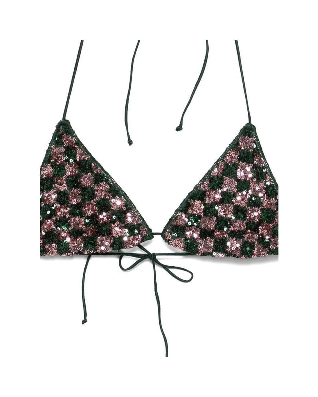 Oseree White Lace-Up Bikini Set