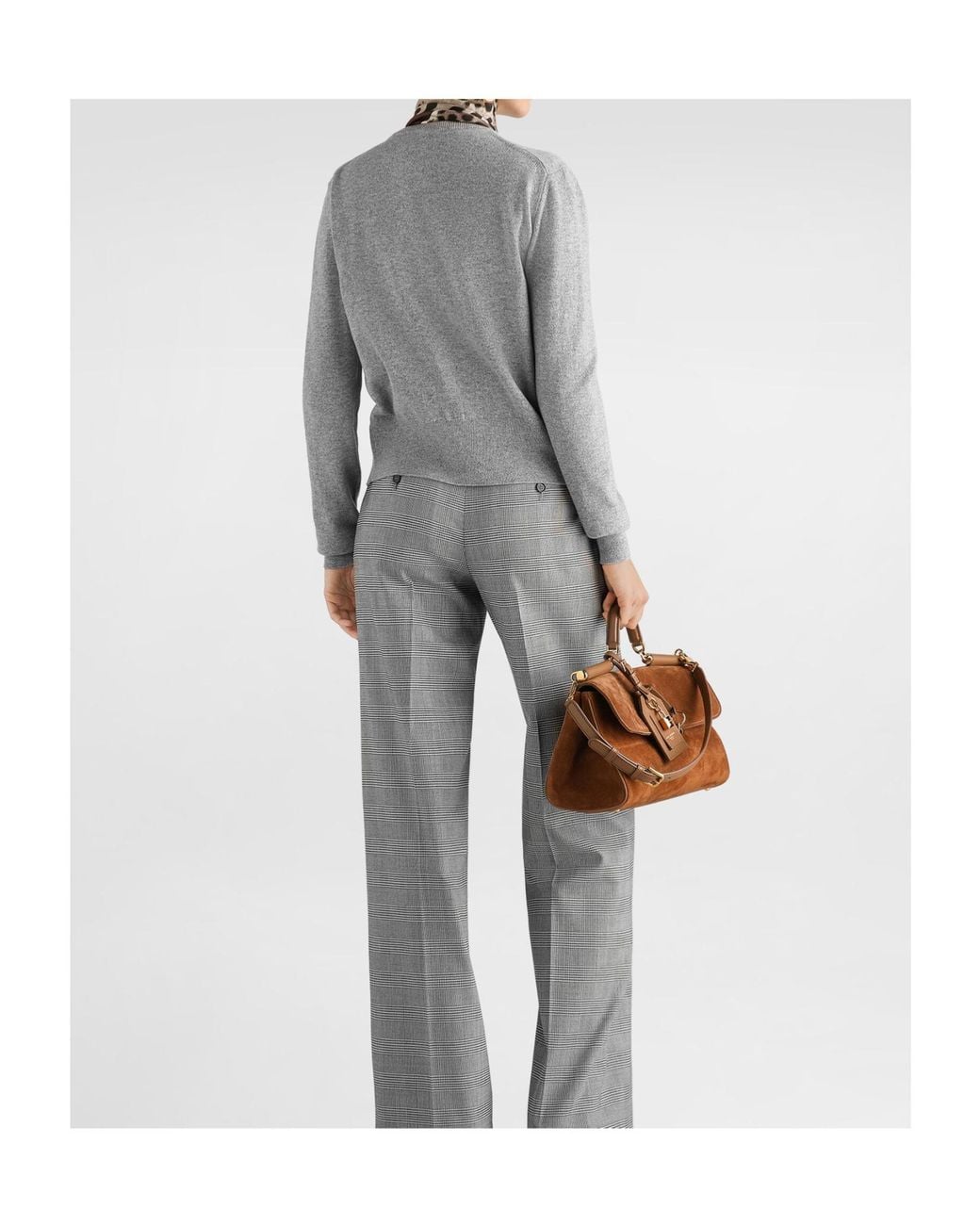 Dolce & Gabbana Gray Cashmere Crew-Neck Cardigan