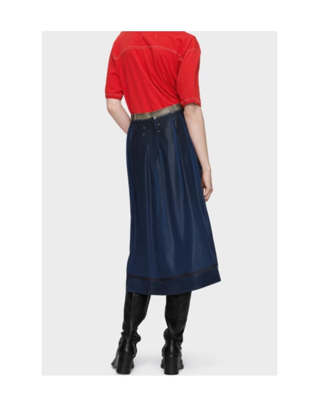 Maison Margiela Blue Shimmer Midi Skirt