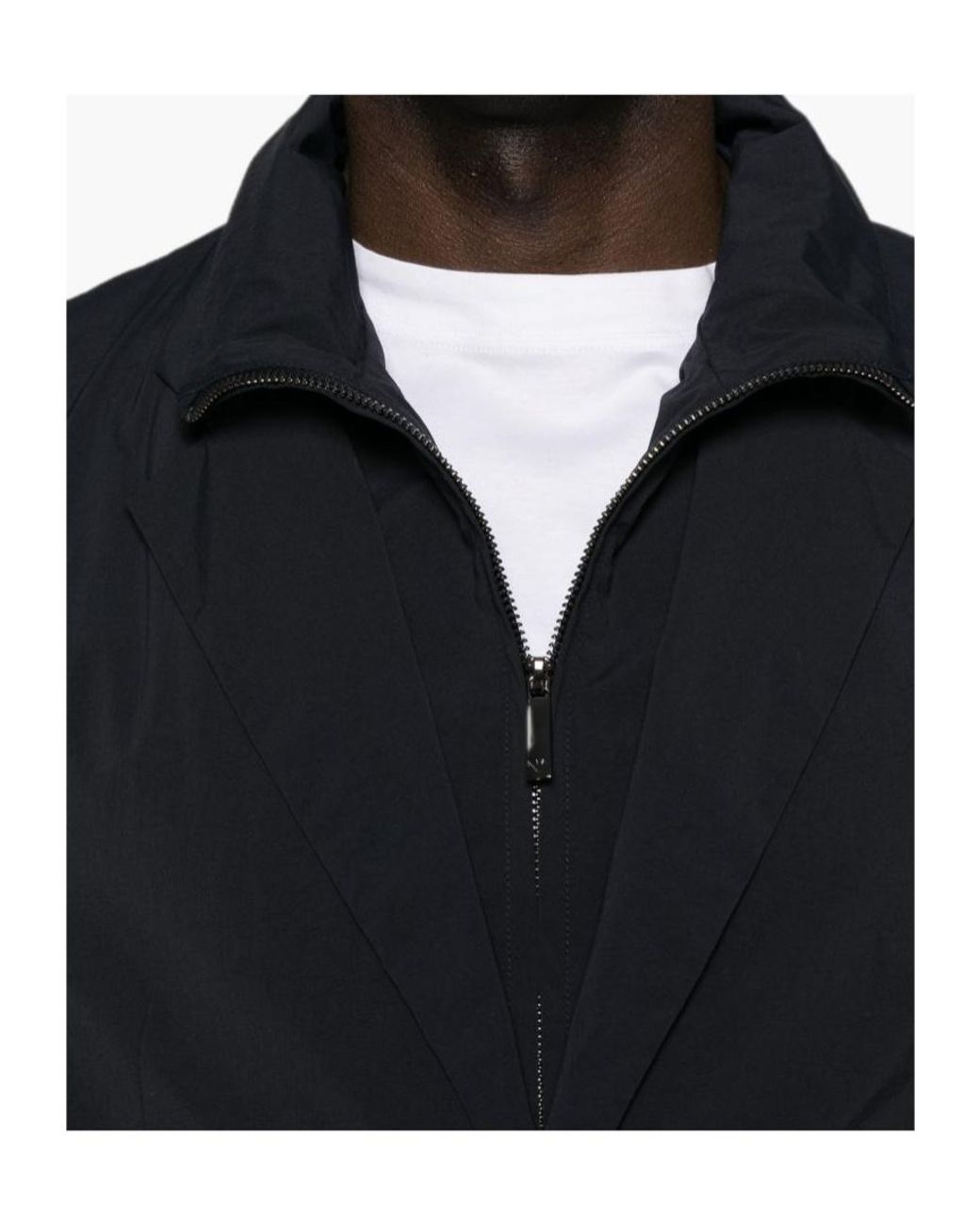 Emporio Armani Blue Detachable Stand Collar Blazer for men
