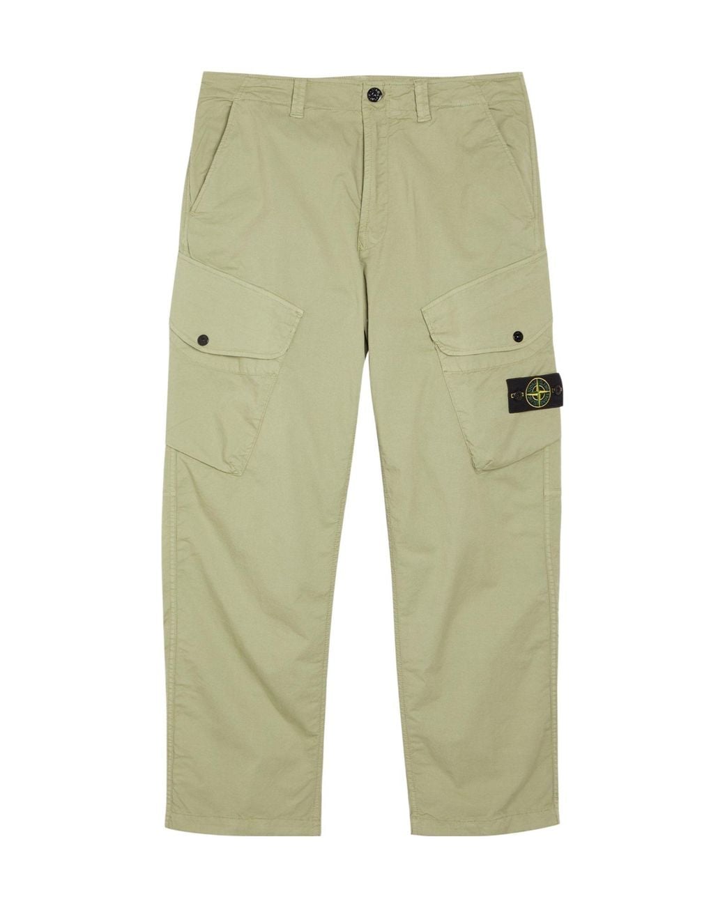 Stone Island Green Straight-Leg Cargo Trousers for men