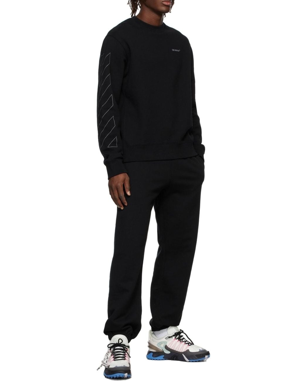 Off-White c/o Virgil Abloh Black Diag Outline Crew-Neck Sweatshirt for men