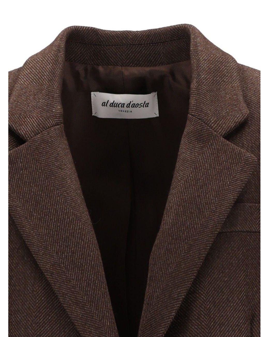Al Duca D'aosta Brown Straight Coat