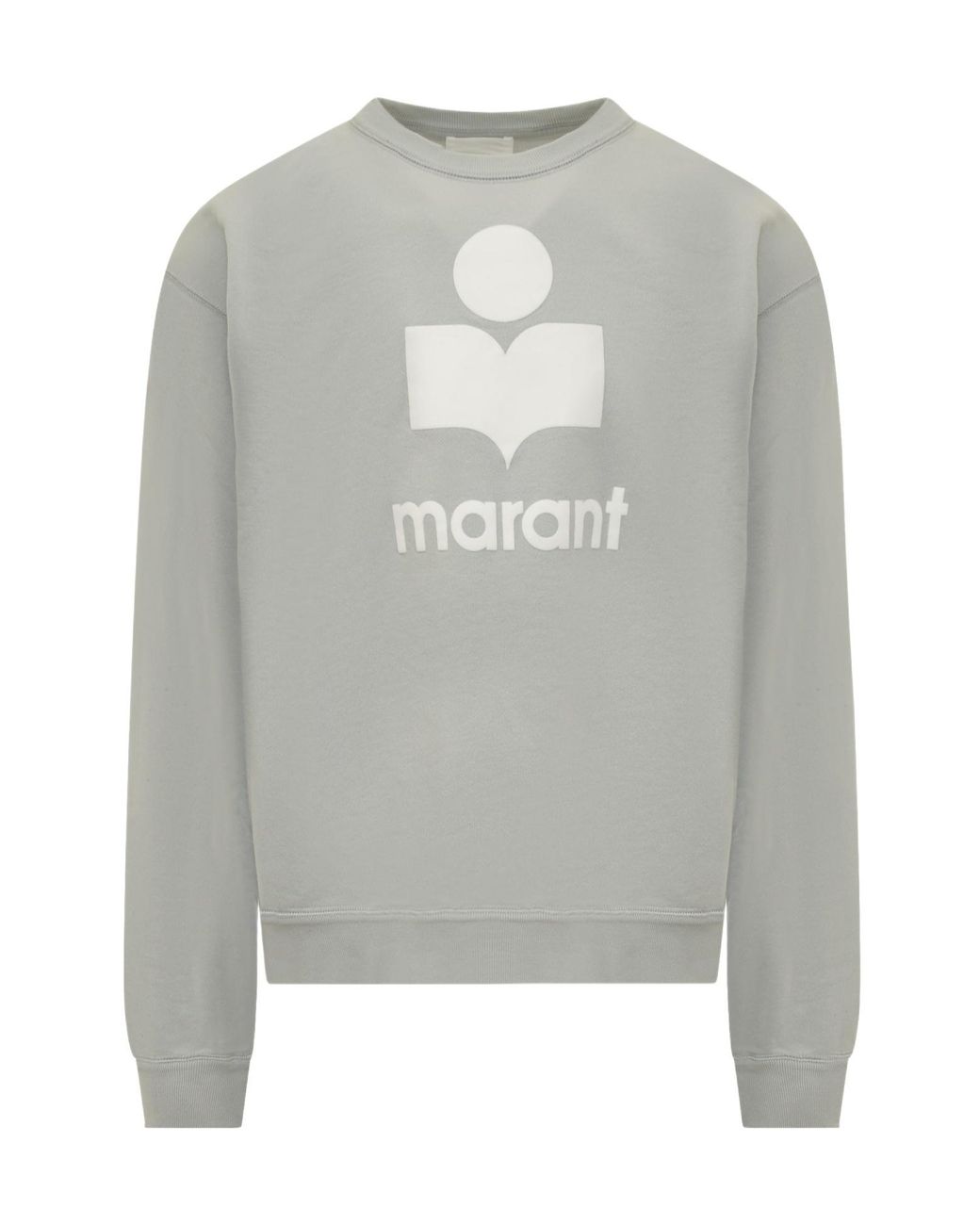 Isabel Marant Gray Logo Flocked Crewneck Sweatshirt for men