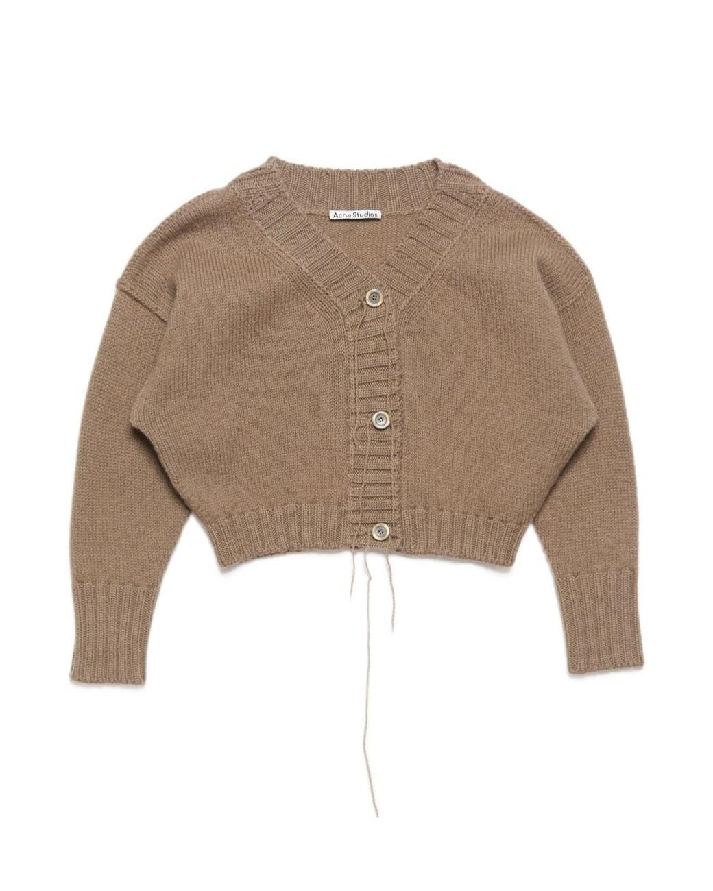 Acne Natural V-Neck Buttoned Cardigan