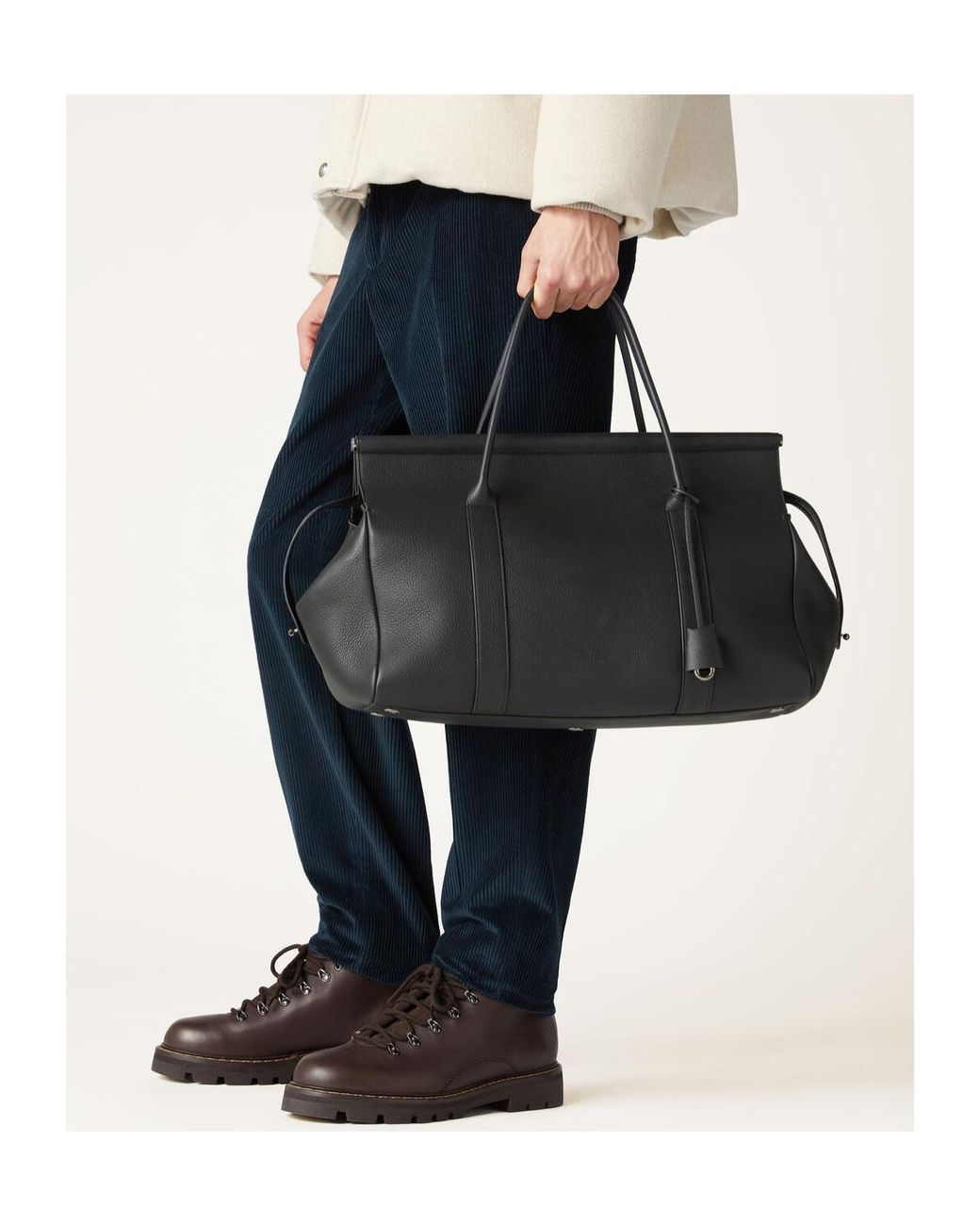 Loro Piana Black Loom Weekender Bag L42 for men