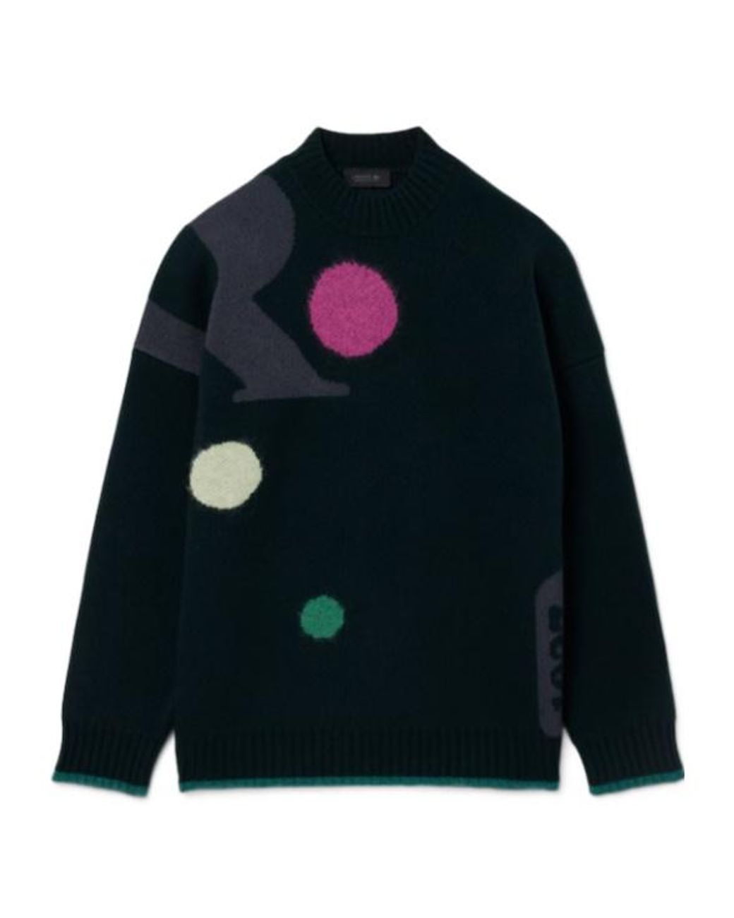 Lacoste Blue Pattern Jacquard Crewneck Jumper for men