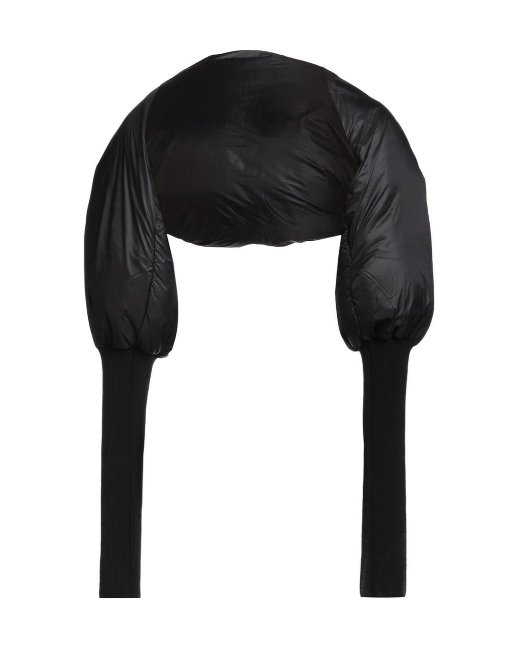 Rick Owens Black Minimalist Solid Color Knit Down Jacket