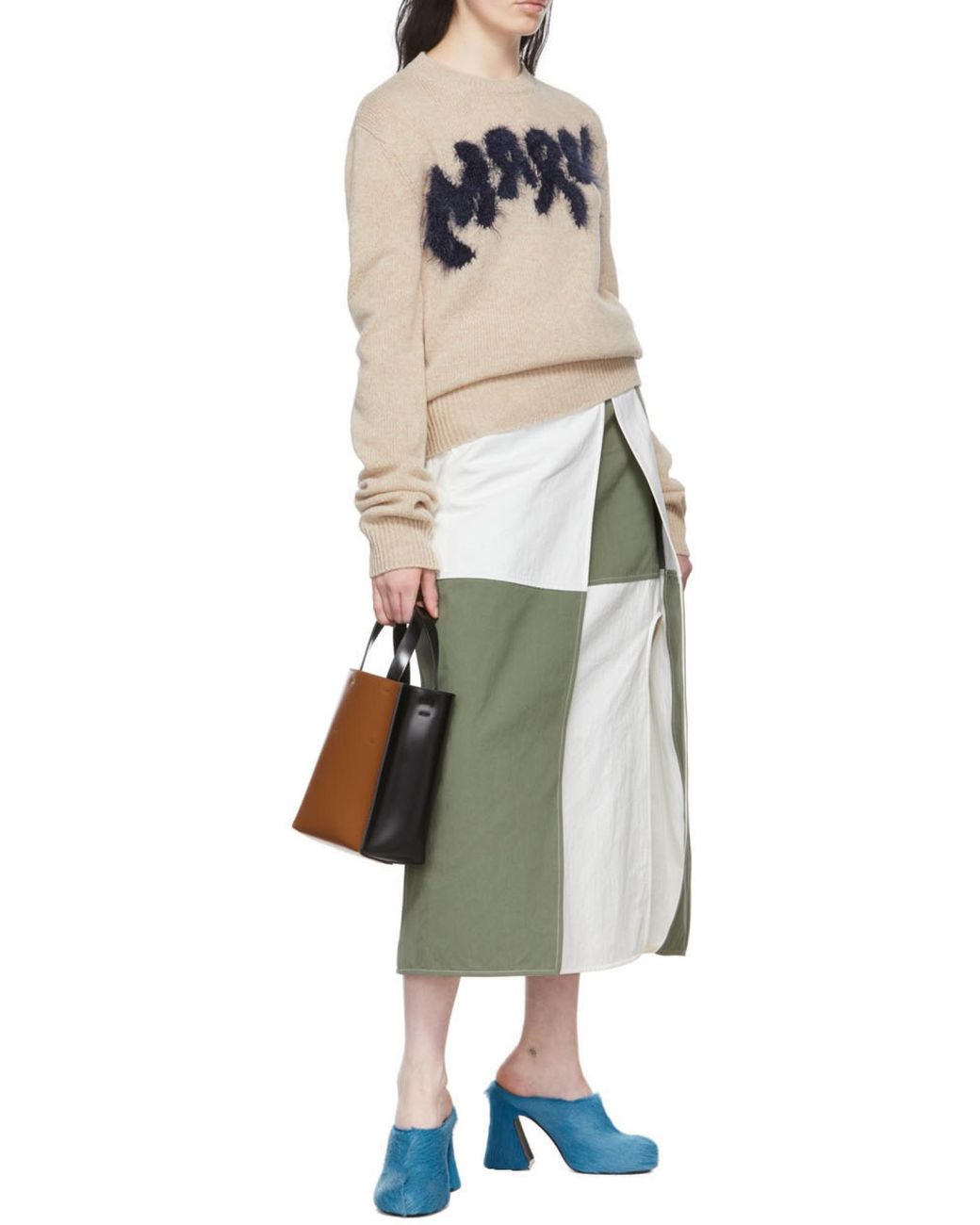 Marni Brown Museo Two-Toned Tote Bag