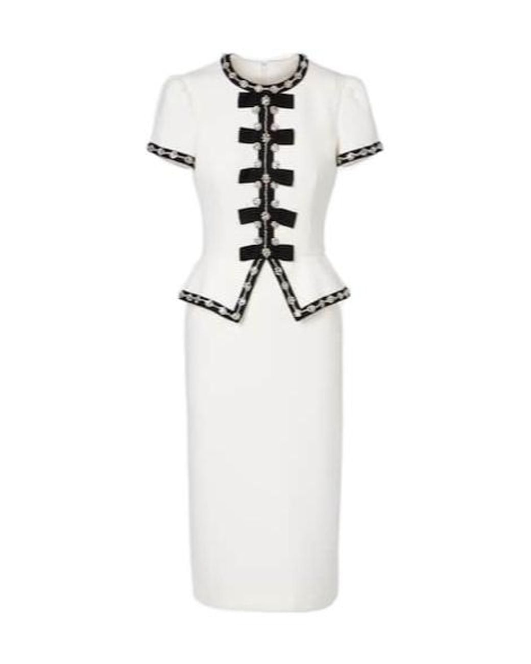 Jenny Packham White Bisou Crystal-Embellished Midi Dress