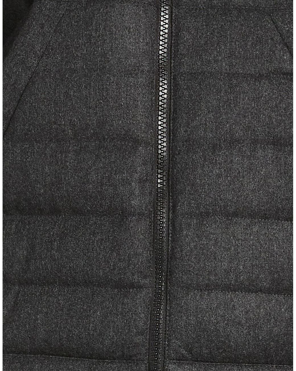 Brunello Cucinelli Black Lightweight Wool Hooded Jacket
