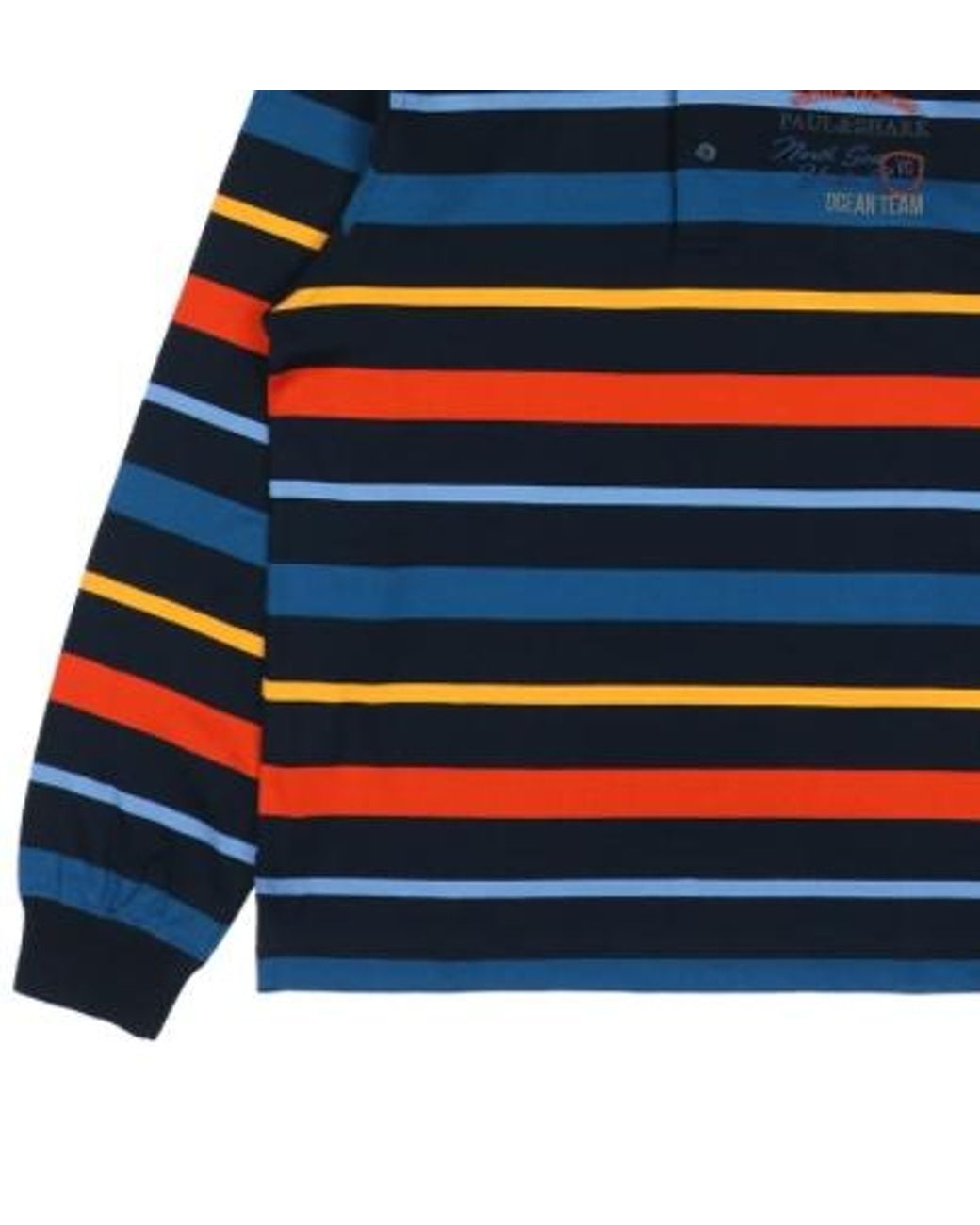 Paul & Shark Blue Striped Long-Sleeve Polo Shirt for men