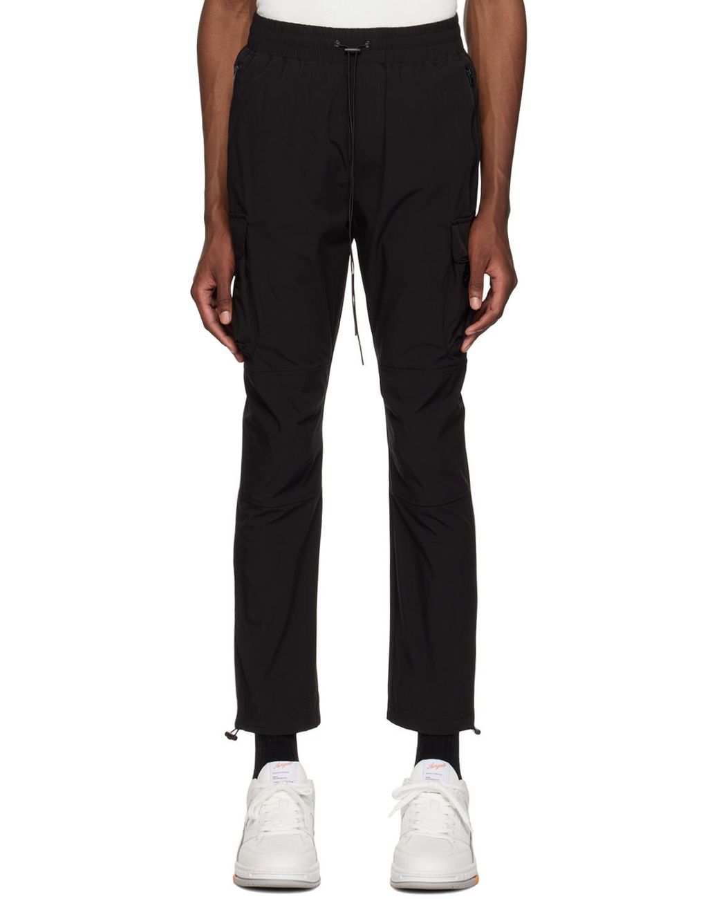 Represent Black Cargo Trousers for men