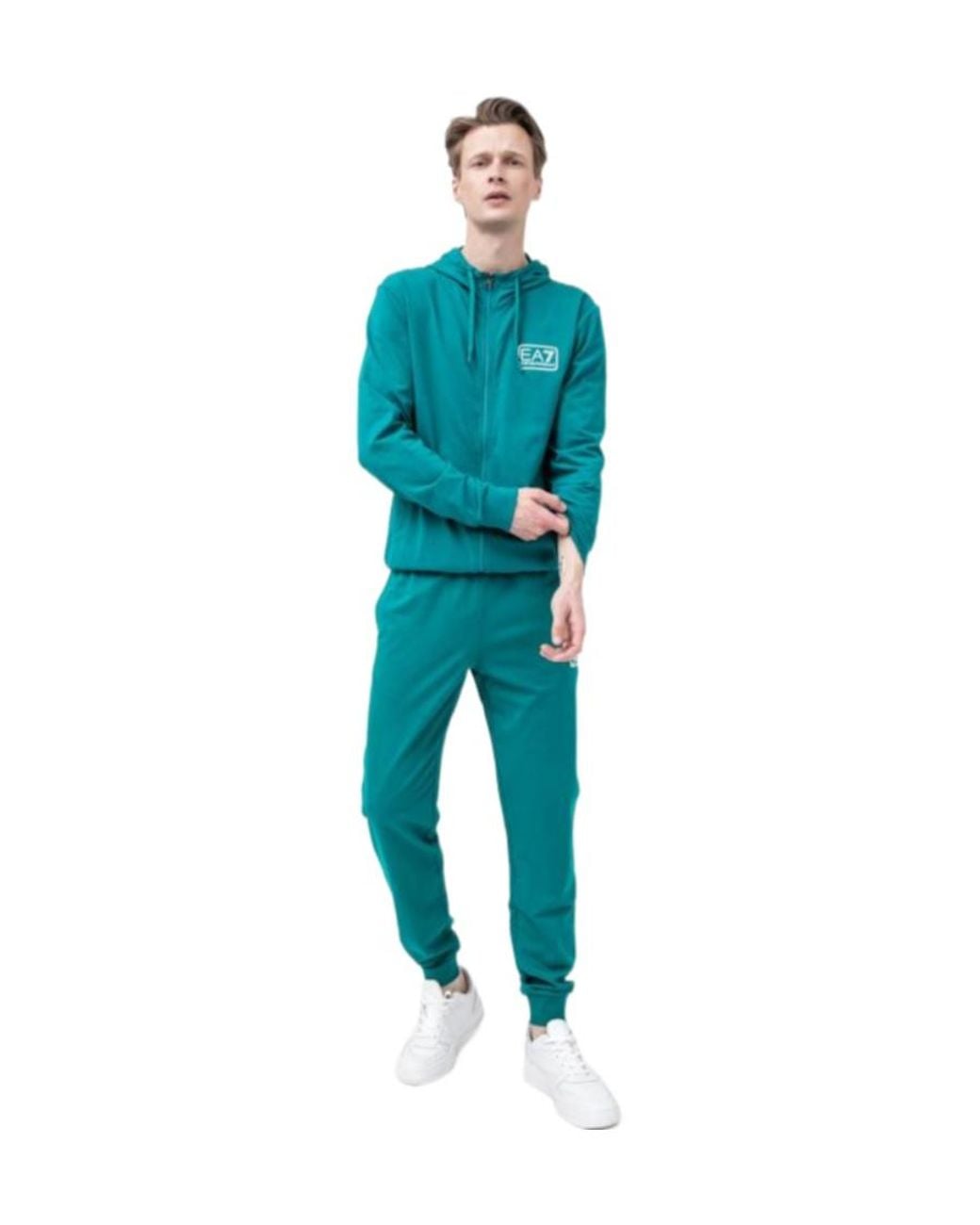 EA7 Blue Logo And Hat Casual Jacket for men