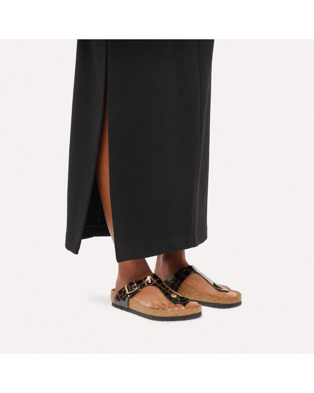 Birkenstock Brown Buckled Thong Flat Sandals
