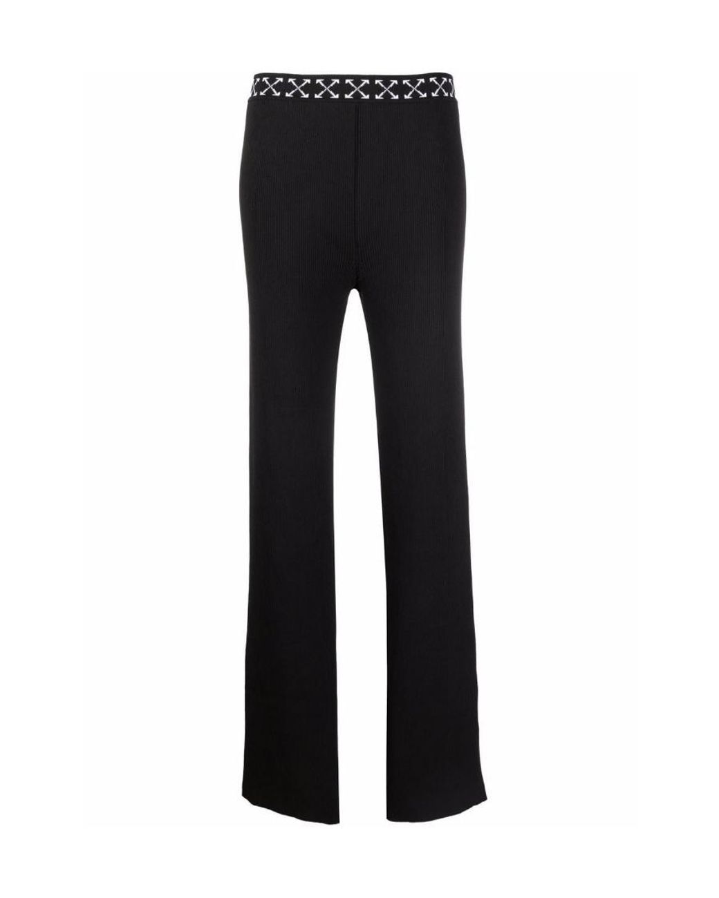 Off-White c/o Virgil Abloh Black Logo Waistband Straight Leg Pants