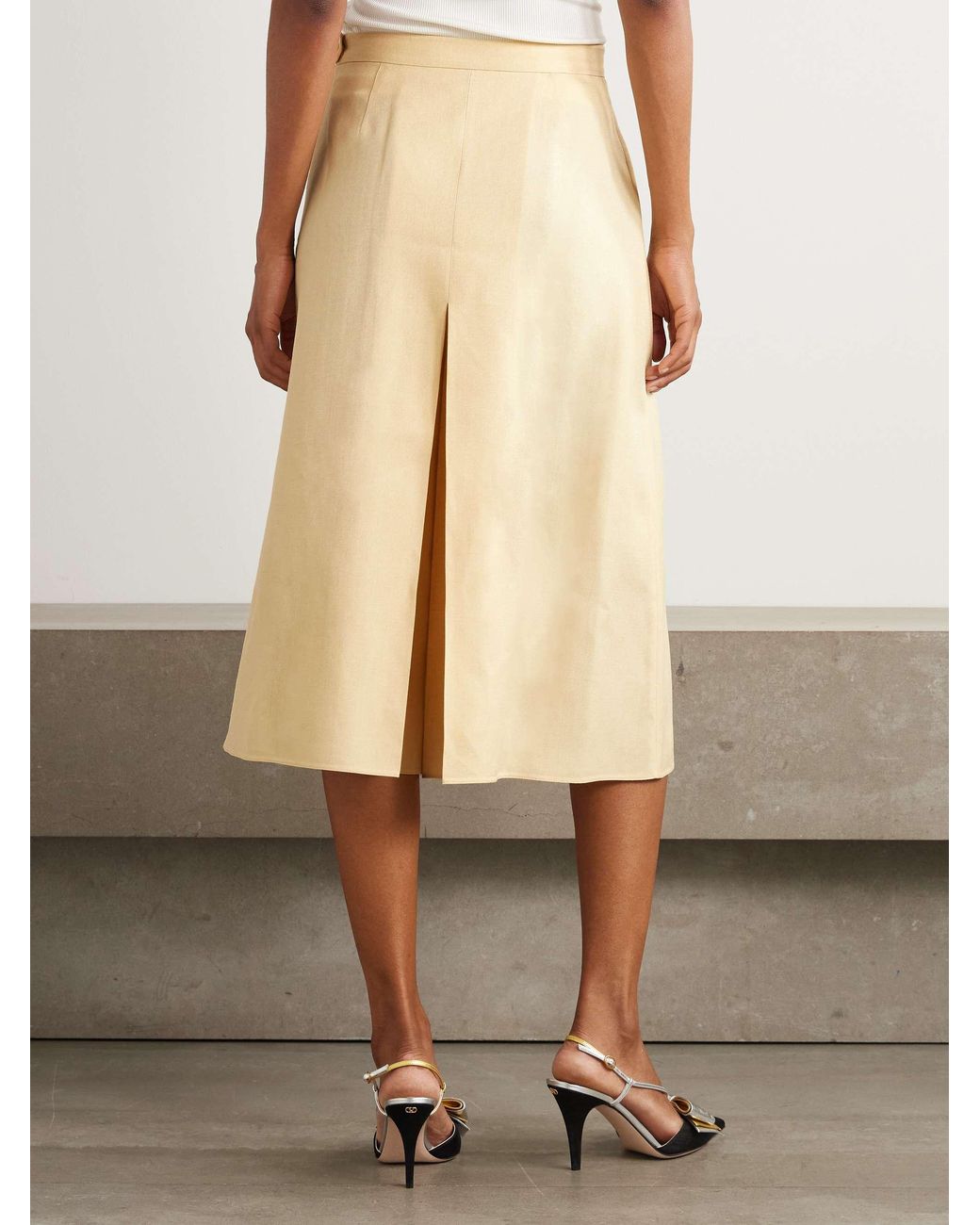 Valentino Natural Wide-Leg Skirt