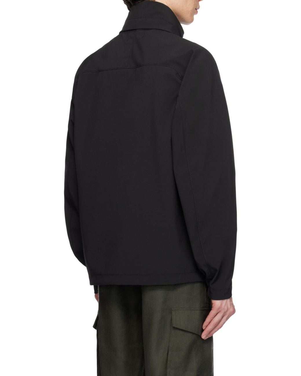 Stone Island Black High Neck Zipped Jacket for men