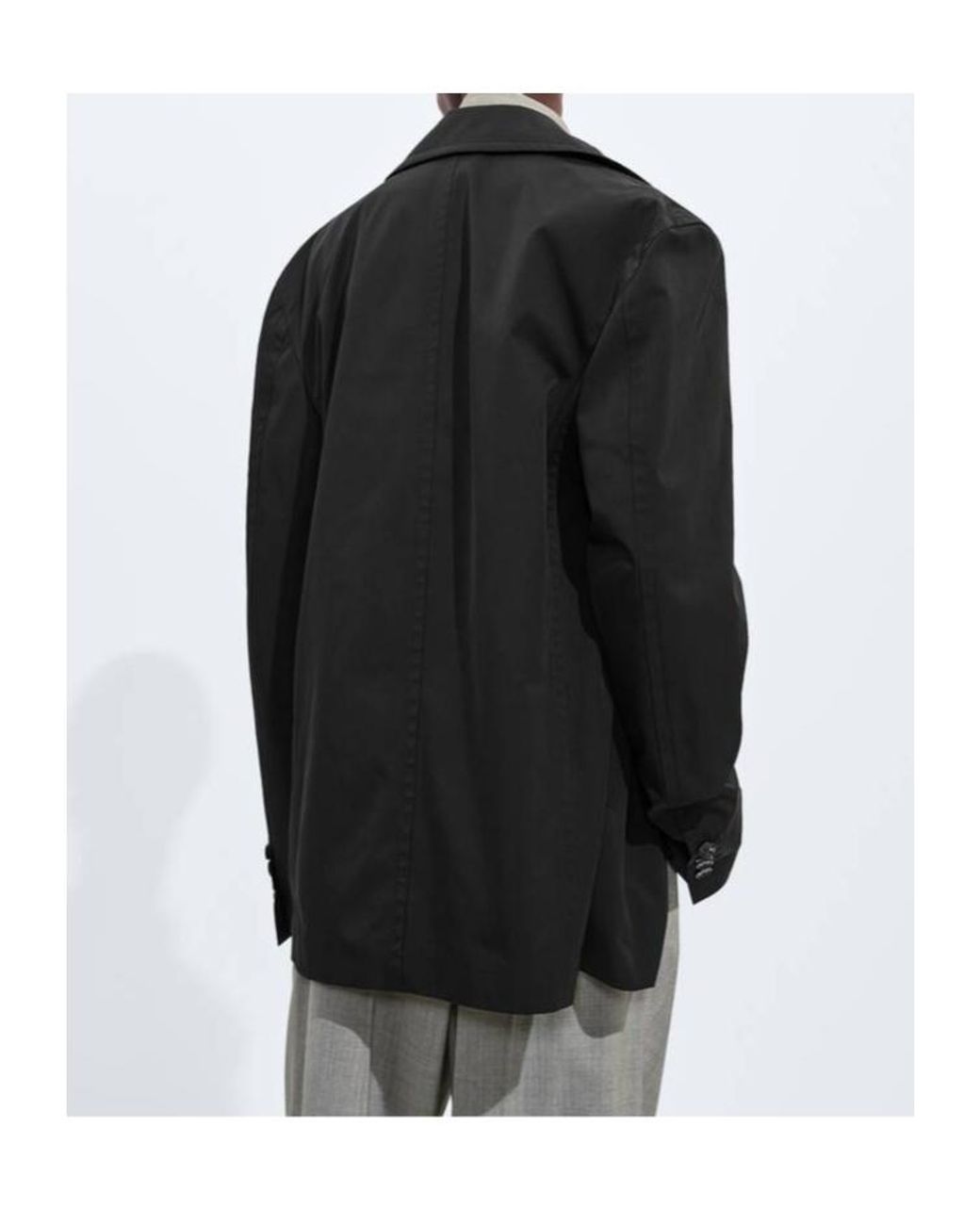 Bottega Veneta Black Woven-Detail Double-Breasted Coat for men