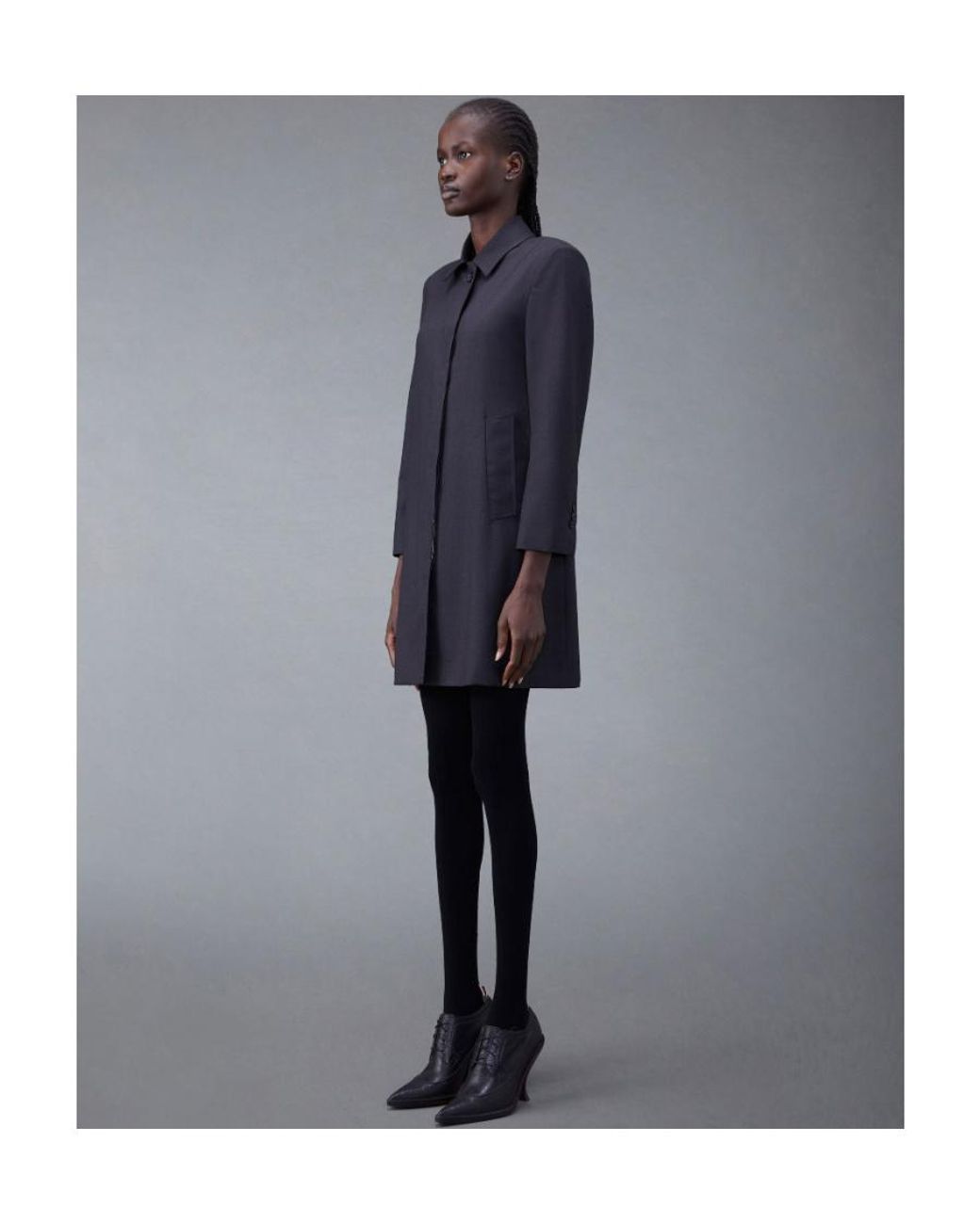 Thom Browne Blue Layered Poplin-Panel Dress