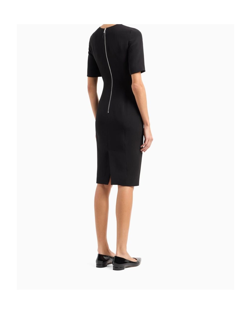 Giorgio Armani Black Short Sleeve Pencil Dress