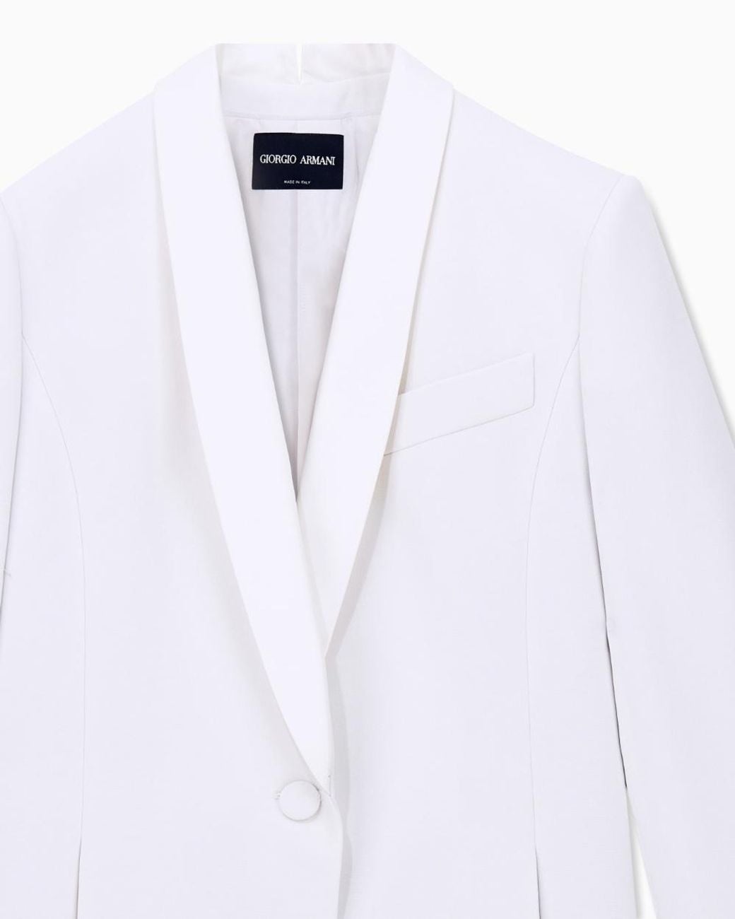 Giorgio Armani White Single-Breasted Long-Sleeved Jacket