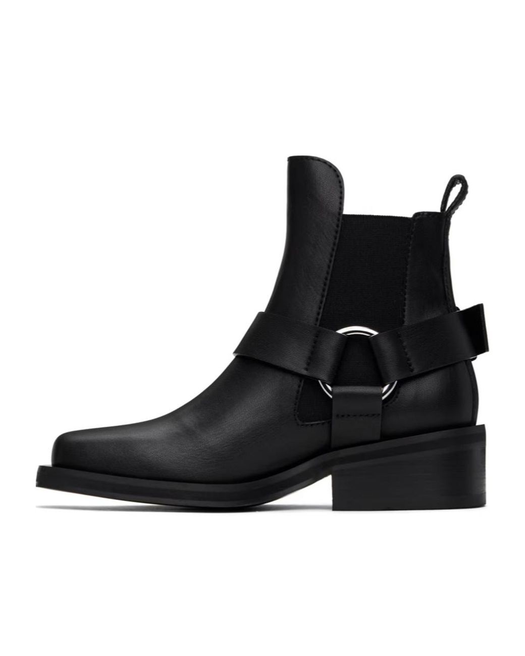 Ganni Black Low Cut Biker Chelsea Boots